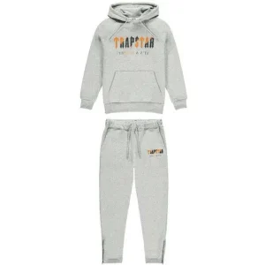TRAPSTAR CHENILLE DECODED DRES Z KAPTUREM, EDYCJA SZARO-POMARAŃCZOWA