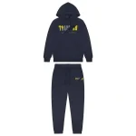TRAPSTAR CHENILLE DECODED DRES Z KAPTUREM - GRANATOWY ŻÓŁTY