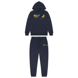 TRAPSTAR CHENILLE DECODED DRES Z KAPTUREM - GRANATOWY ŻÓŁTY