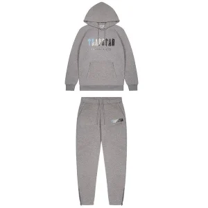 TRAPSTAR CHENILLE DECODED HOODIE TRACKSUP - SZARY ICE FLAVOURS EDITION