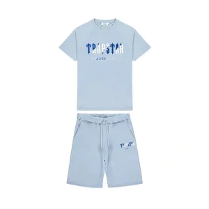 TRAPSTAR CHENILLE DECODED SHORT KOMPLET - Kaszmirowy błękit Olśniewający błękit