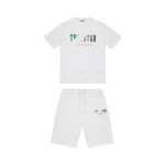 TRAPSTAR CHENILLE DECODED SHORT ZESTAW - BIAŁO-ZIELONY