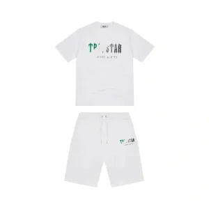 TRAPSTAR CHENILLE DECODED SHORT ZESTAW - BIAŁO-ZIELONY
