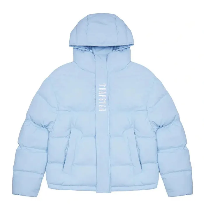 TRAPSTAR DECODED HOODED PUFFER 2.0 - ICE BLUE Kurtka puchowa z kapturem TRAPSTAR DECODED 2.0 - lodowoniebieski