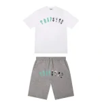 TRAPSTAR IRONGATE ARCH CHENILLE SHORT SET - SZARO-MORSKI BŁĘKIT