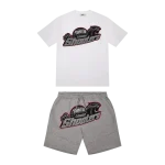 TRAPSTAR SHOOTERS SHORT ZESTAW - BIAŁO-SZARY-CZERWONY