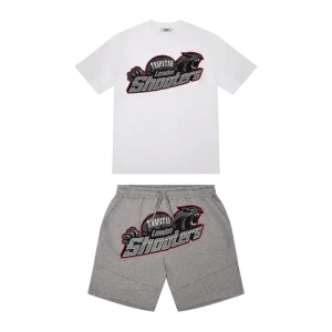 TRAPSTAR SHOOTERS SHORT ZESTAW - BIAŁO-SZARY-CZERWONY