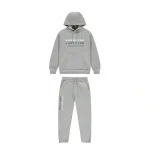 Dres z kapturem Trapstar Chenille Decoded 2.0 – szary, lodowoniebieski