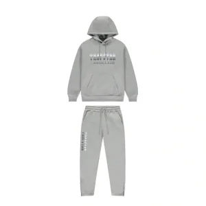 Dres z kapturem Trapstar Chenille Decoded 2.0 – szary, lodowoniebieski