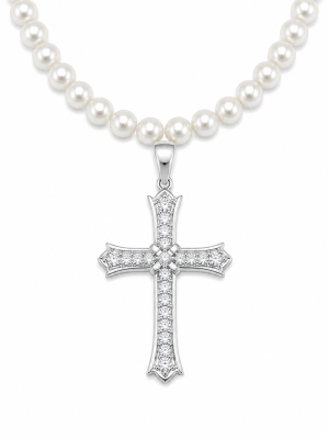 Naszyjnik z pereł Trapstar Gothic Cross-1