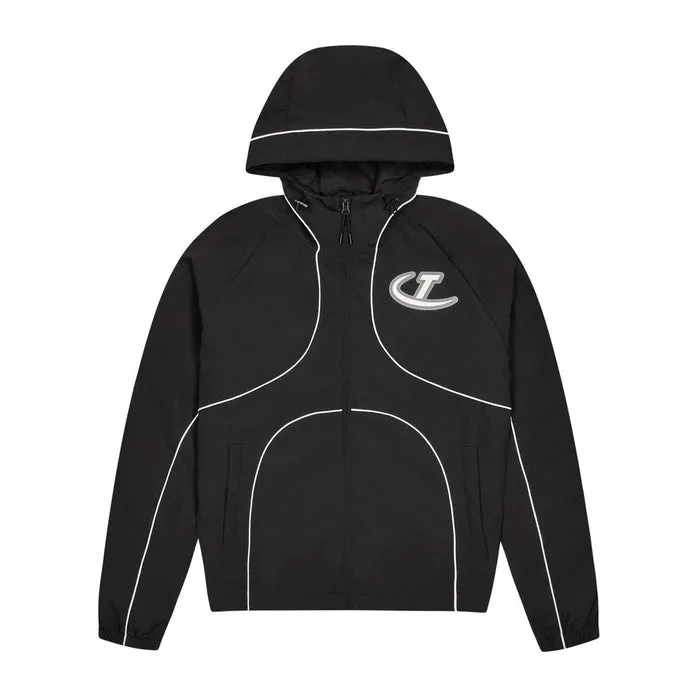 Trapstar Hyperdrive Piped Windbreaker - Black Kurtka wiatrówka Trapstar Hyperdrive z lamówką – czarna