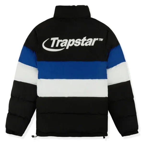 Kurtka puchowa Trapstar Hyperdrive Puffer w kolorze czarno-niebieskim i białym-1
