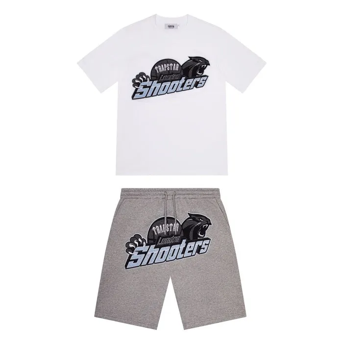 Trapstar Shooters Chenille Short Set - White Light Blue Zestaw krótkich spodenek Trapstar Shooters Chenille – biało-jasnoniebieski