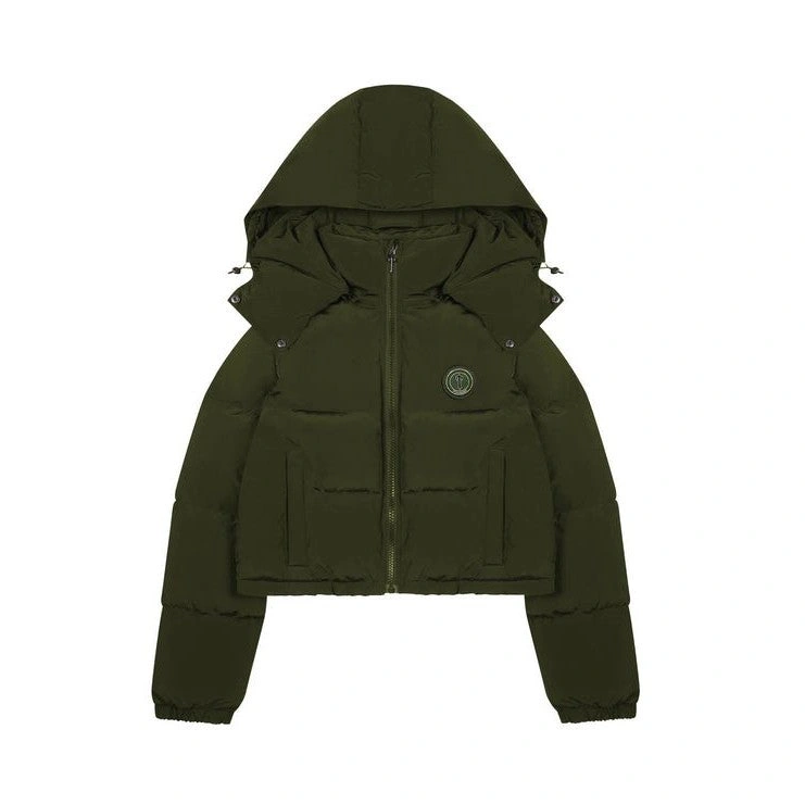 Trapstar Women’s Irongate Detachable Hooded Puffer Olive Jacket Kurtka puchowa Trapstar Irongate damska z odpinanym kapturem w kolorze oliwkowym
