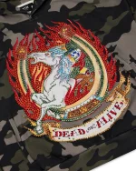 Bluza z kapturem Trapstar X Ed Hardy Dead Or Alive Camo Rhinestone Hoodie-1