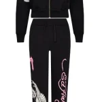 Trapstar X Ed Hardy damski czarno-różowy dres-5