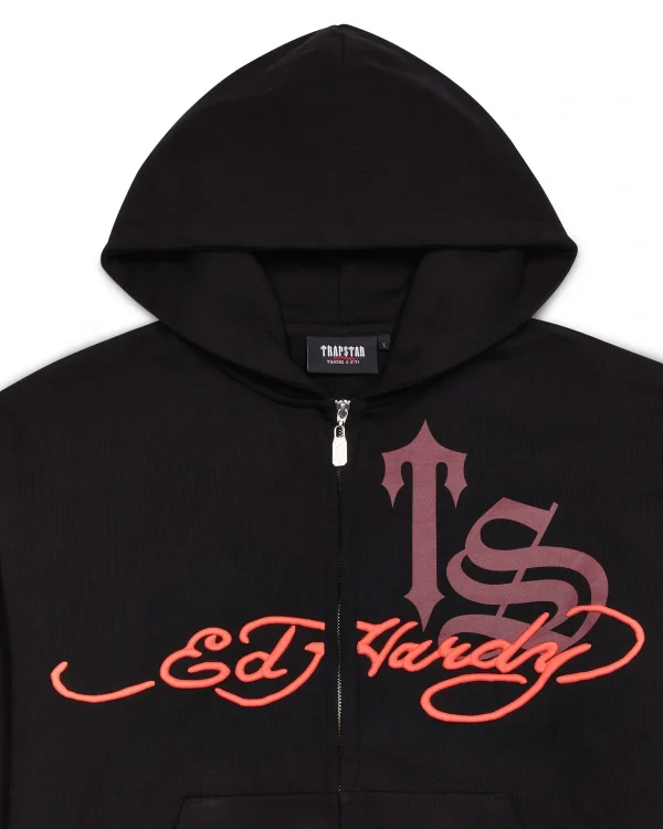 Bluza z kapturem Trapstar x Ed Hardy Black Script-2