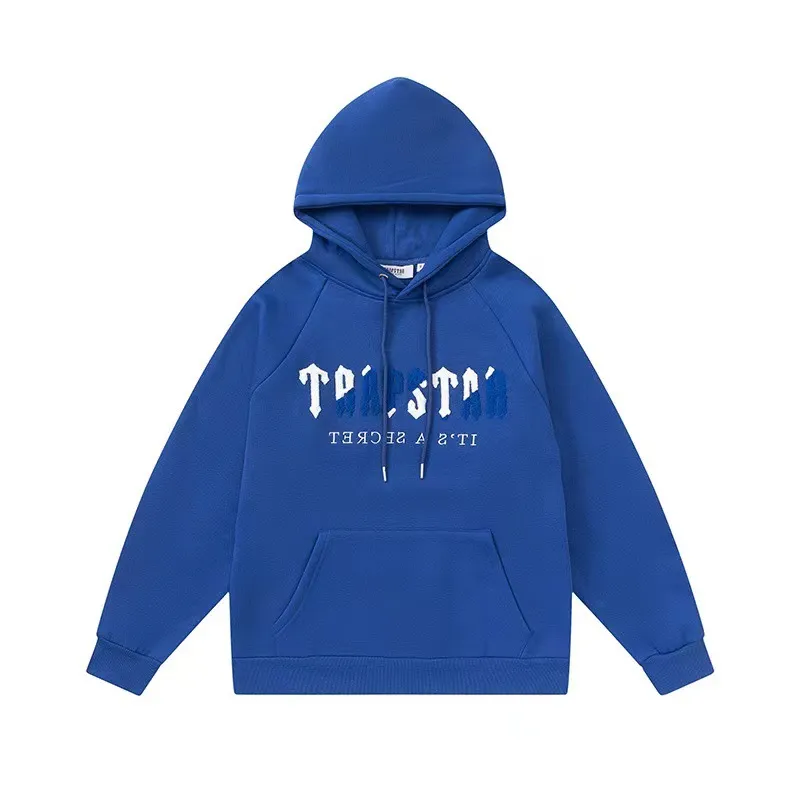 Trapstar Blue Logo Hoodie Blue Bluza z kapturem Trapstar Blue Logo Blue