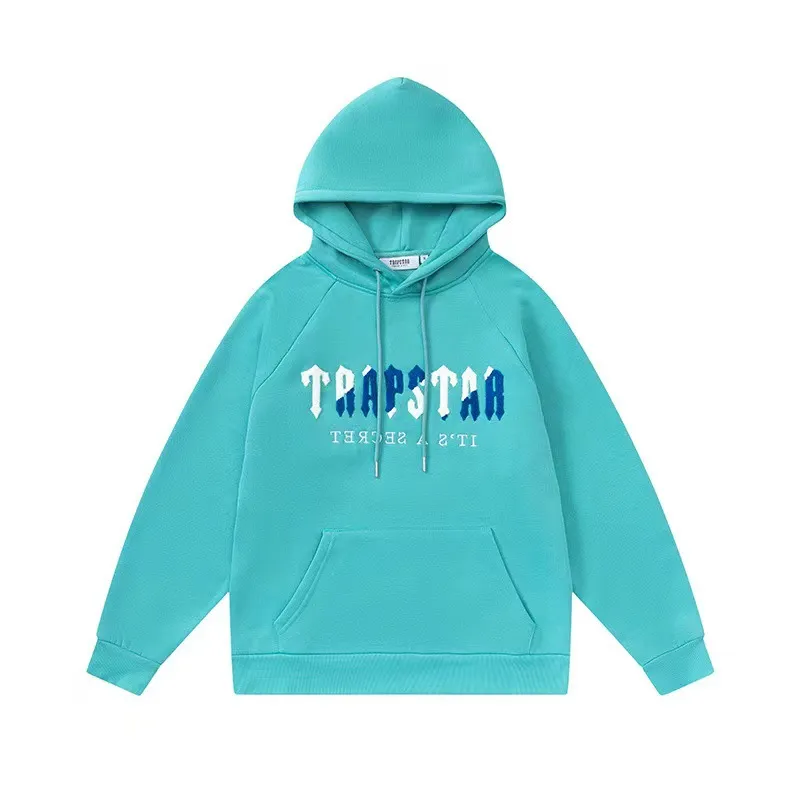 trapstar-blue-logo-hoodie Bluza z kapturem i niebieskim logo trapstar